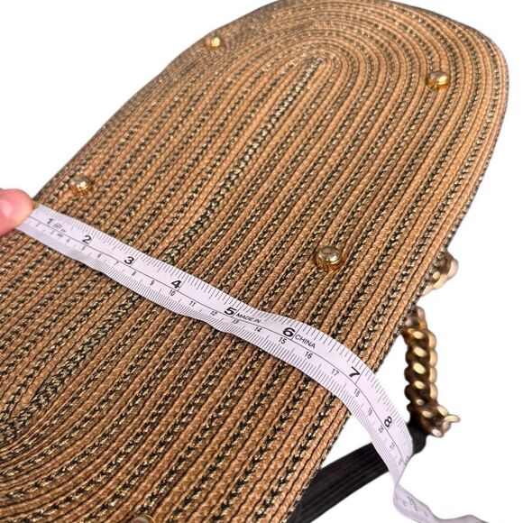 Eric Javits Gold-Tone Raffia Straw Tote Handbag - Picture 12 of 13